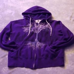 Hooded Sweatshirt with Tree Print